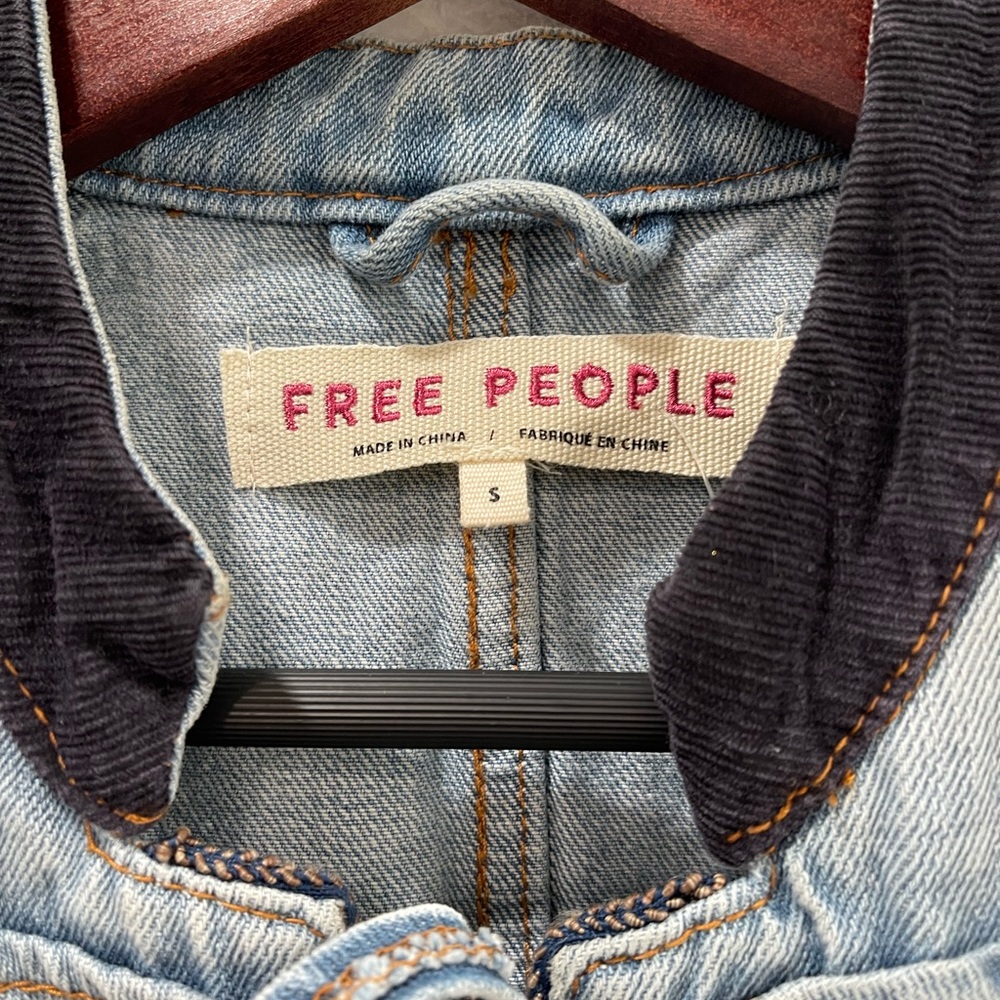 Free People Denim Seamed And Structured Jacket - Picture 3 of 8
